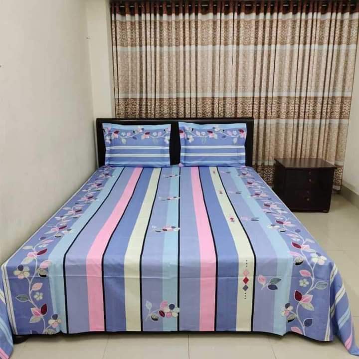 AC HOME TEX King Size Bed sheet With Two Pillow Covers