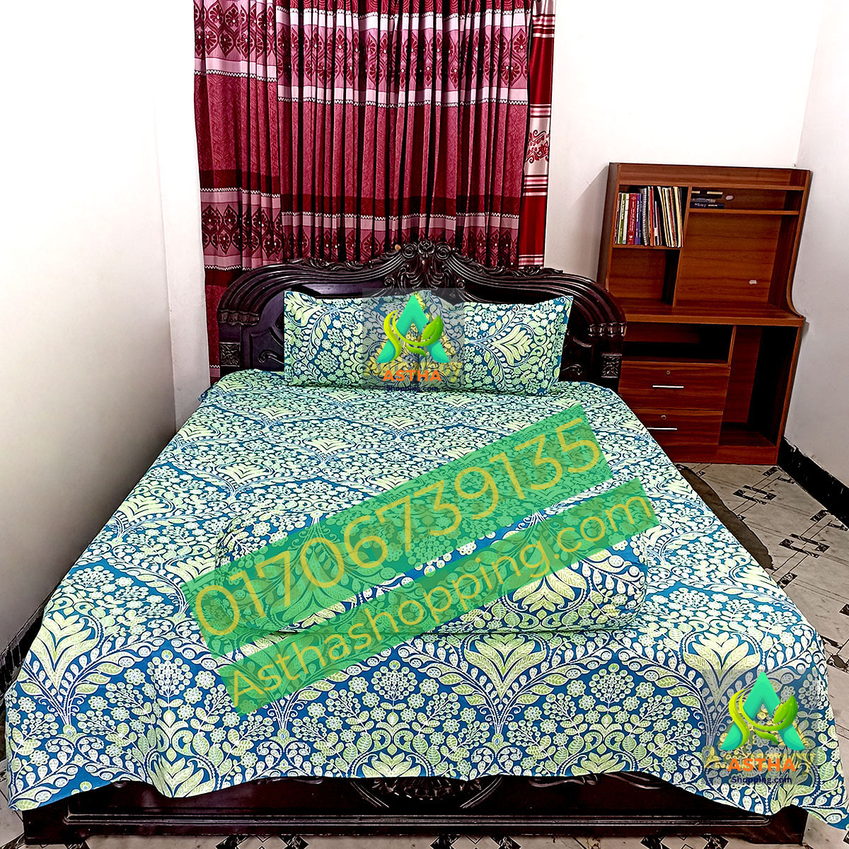 AC HOME TEX King Size Bed sheet With Two Pillow Covers