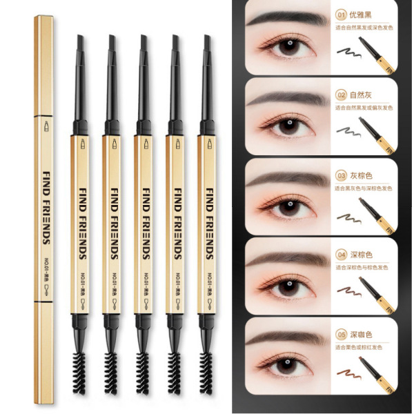 Double Headed Automatic Waterproof FIND FRIENDS Eyebrow Pencil With Brush