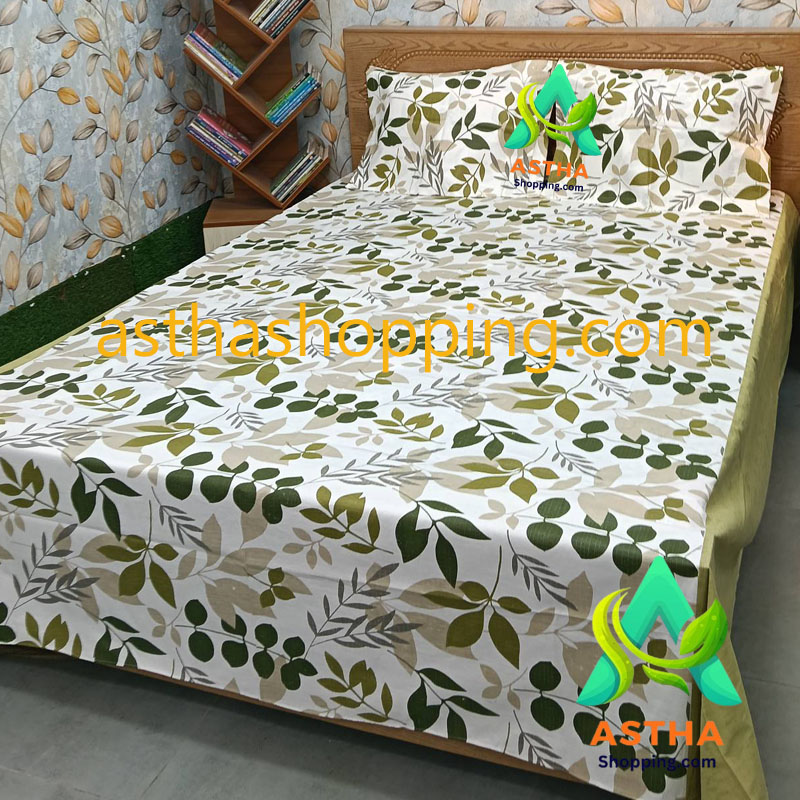 AC HOME TEX King Size Bed sheet With Two Pillow Covers