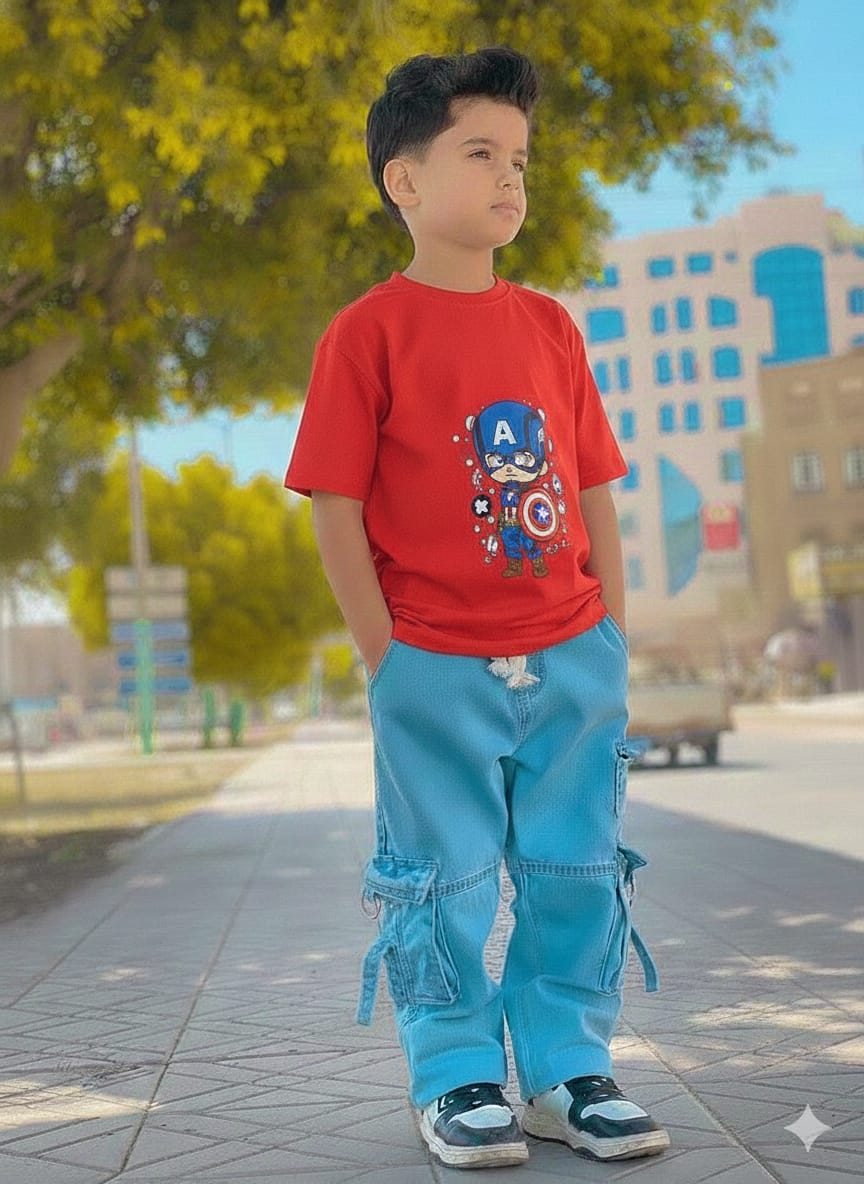 ✨👕T-Shirt & Denim Pant Set for Stylish Kids! 👖✨